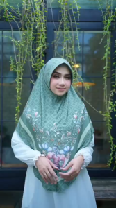 Hijab Bergo Khimar / Kerudung Instan Motif Premium Printed