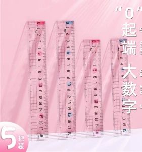 Students Use Large Number Ruler Transparent 15cm/18cm Exam Drawing Scribing a Scale Simple and Fresh Ruler Multi-Functional Hand Account Exam Drawing Line Year 12 Grade