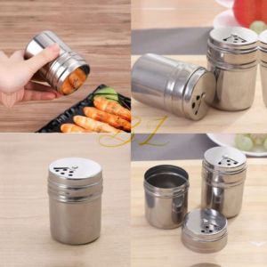 ERICELLY 1PC Stainless Steel Seasoning Jar Salt Pepper Herb Shaker