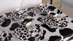 Farm Cow Theme Birthday Party Decoration Disposable Cup Plate Tablecloth Number Balloon Birthday Party Kids Baby Shower Supplies