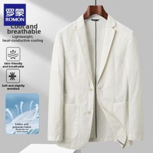 ROMON | Sun Protection Cool Sense Thin Breathable Business Casual Ice Silk Suit for Men
