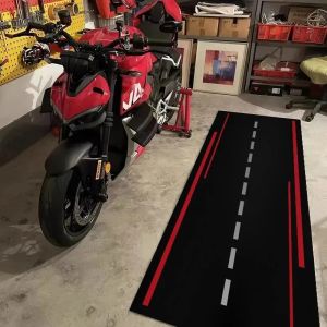VIKAMA Motorcycle Display Mat Durable Anti Slip Racing Runner Rug Garage Parking Floor Mat Home Decoration