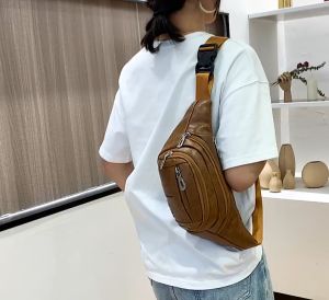 beltbag for men leather waterproof waist bag fanny pack running chest crossbody bag