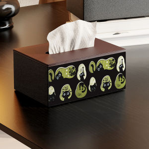 Leather Tissue Box Vintage Style Living Room Remote Control Storage Box Multi-Functional Creative Desktop Organizer