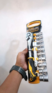 Tolsen 14Pcs Quick Release Reversible Ratchet w/ Socket Set (1/4" Drive) 15150 Industrial Series