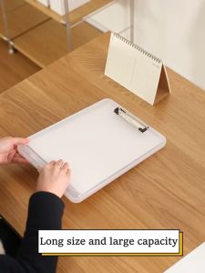 2Pcs Long Clipboard with Storage File Box File Folder Organizer Document Box with Clip Board Clip Open File Case 2in1