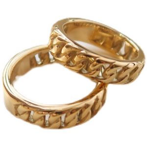 Chunky Hollow Link Braided Gold Ring • Waterproof Non-Fade Tarnish • 18K Gold Plated 316L Stainless Titanium Steel Rings For Women Couple RG359