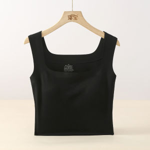 เสื้อกั๊กไหมน้ำแข็งแบบบางเฉียบพร้อมแผ่นเสริมหน้าอก เสื้อชั้นในแบบสวมไหล่แบบถอดได้สำหรับฤดูร้อน ผ้าไนลอนผสมอะซิเตท