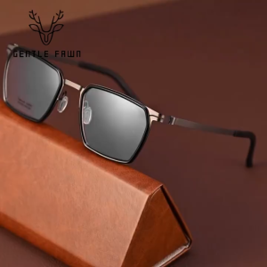 Gentle Fawn Frame Kacamata Titanium Ringan Kokoh Bisa Minus Bentuk Kotak Fashion Pria Wanita Trendy Style 2621
