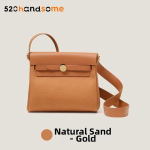 KOLOMOMO | Mini Luxury Leather and Canvas Crossbody Bag