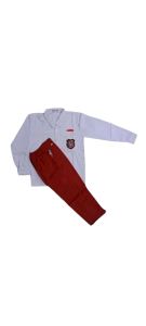 Setelan lengkap seragam merah putih sekolah dasar (SD) laki-lakikemeja putih lengan panjang dan celana merah panjang serta atribut lainnya kelas 1 s/d 6.