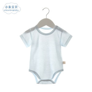 Summer Bamboo Fiber Baby Sleepwear Short Sleeve Triangle Crawling Suit Newborn Clothes Boys Girls Baby Clothing Lightweight Organic