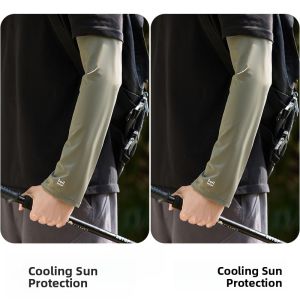 Miiow | Mens Sunscreen Ice Sleeve Outdoor Fishing Cycling Driving Cool Feeling Ice Silk Arm Cover Summer Heat Protection Nylon Fabric