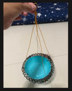 10x quality hanging net basket for plants (no hooks) with plastic pansalo