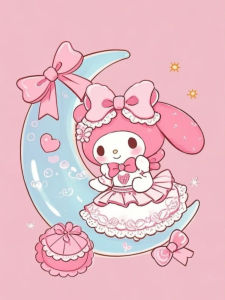Bandai | Tranh Sơn Dầu Theo Số Sanrio My Melody Tranh Trang Trí Tường Hiện Đại Cho Phòng Khách Phòng Ngủ Không Cần Khung Món Quà Hoàn Hảo