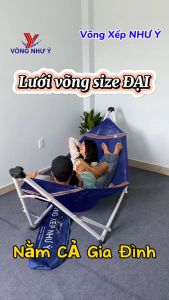 Lưới võng xếp cỡ đại Như Ý dày rộng dùng cho khung người lớn võng lưới cán thép gấp gọn đảm bảo an toàn chống té