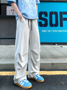 Quần Ống Rộng Ice Silk Nam Mùa Hè Mỏng Chống Nắng Quần Bảo Hộ Lao Động Phong Cách Mỹ CleanFit Quần Dài Thẳng