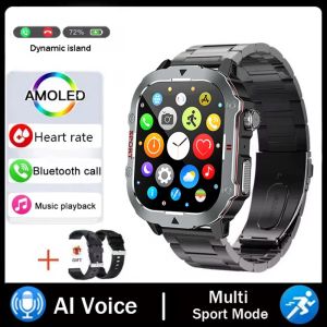 2026 New Military Smart Watch Men Waterproof Outdoor Sports Fitness Tracker Health Monitor 2.19" BT Call Smartwatch