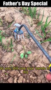 Cangkul Gulma Kebun 11Gigi Weeding Hoe Baja Alat Pembersih Rumput Alat Cabut Rumput Liar