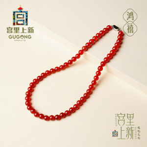 Red Agate Necklace Womens Style Birth Year Gift Sweater Chain Fashion Jewelry Original Design Fresh out Winter Collection