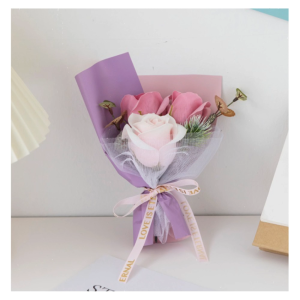 Artificial Rose Bouquet Hand Holding Soap Flower Fashion Perfect Wrap Nice-looking Valentine