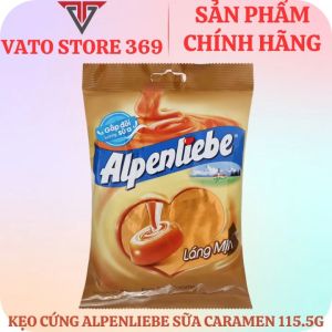Kẹo cứng ALPENLIEBE không nhân láng mịn sữa caramen bịch 115.5g