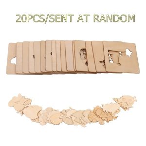 20pcs Montessori Kids Drawing Toys Wooden DIY Painting Template Stencils Learning Educational Toys for Children Wooden Toy Gift