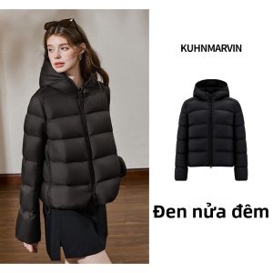 KUHNMARVIN | Áo Khoác Lông vũ Ngắn Hooded Phong Cách Ấm Áp