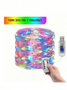 2/1PC USB Fairy Lights with 8 Modes 10M100LED Copper Wire String Lights for Holiday Indoor Home Bedroom Birthday Party Decor
