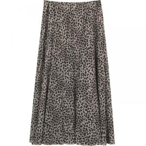 A-line High Waist Chiffon Midi Skirt