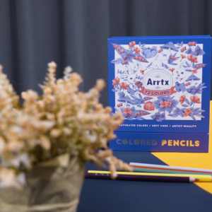 Arrtx Artist-Quality Colored Pencils Set of 72 Vibrant & Metallic Colors with Comfort Grip