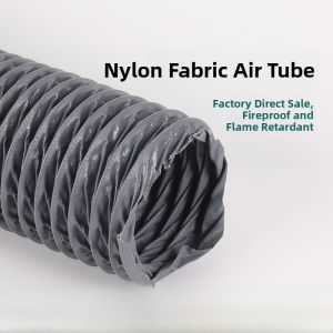 High Temperature Resistant Grey Nylon Cloth Ventilation Ducting Flexible Smoke Exhaust Pipe Fireproof Retractable Air Duct