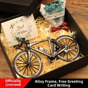 Birthday Gift for Boys Foldable Mountain Bike Model 1:8 Scale Alloy Simulation Ornament