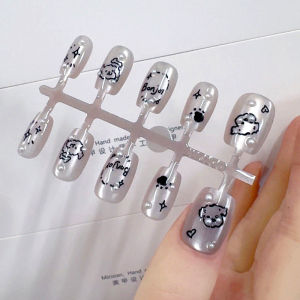 Handmade Cat Eye Nail Tips Pure Handmade New Arrival False Nails Stick-On Wearable Nail Art Half Handmade Finished Product