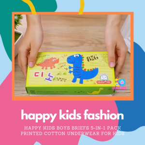 Happy Kids Boys Briefs 5-in-1 Pack (Ages 2-13) – High-Quality Printed Cotton Underwear for Kids