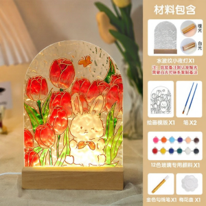 Graduation Gift DIY Hand Painting Night Light Water Ripple Acrylic Glass Plate