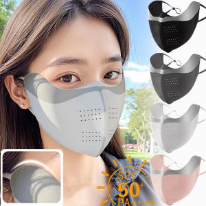 ผ้าคลุมหน้าขี่ที่กันแดดกันฝุ่นกลางแจ้งหน้ากากปิดหน้าระบายอากาศได้ดีสำหรับผู้ชายและผู้หญิงผ้าหน้ากากกรองแสงทำจากผ้าไหมน้ำแข็งสำหรับฤดูร้อน