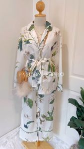PATTERN.P SET005 : Floral Clothes Set ชุดเซทพรีเมียมผ้าซาตินเกาหลีลายสวยใส่แบบ Everyday Looks ผ้านุ่มใส่สบาย