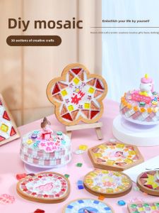 Handmade DIY Mosaic Coaster Homemade Group Building Warm-up Activity Gift Material Kit Kindergarten to Give Mom