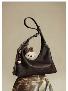 TOUTOU | Brown Womens Hobo Crossbody Bag