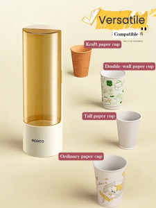 Ecoco Disposable Paper Cup Holder Household Wall Mount Water Dispenser Cup Storage Rack Dust-proof
