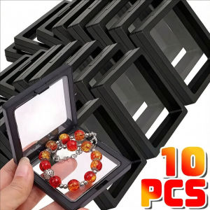 10Pcs Transparent Jewelry Display Box PE Film Sealed Jewelry Box for Necklace Bracelet Storage Gift Box Dustproof & Anti-Tarnish