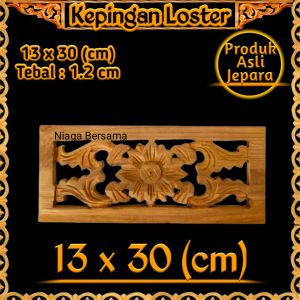 Dekorasi Ormanen Tempel 10 x 40 Kayu ukiran Jepara 13 x 30 Kepingan Loster Jati Kembang 10 x 45 cm