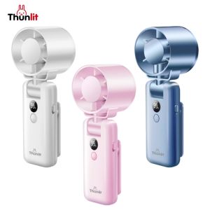 5in Thunlit พัดลมห้อยคอแบบมัลติฟังก์ชั่นชาร์จไฟได้2500มิลลิแอมป์ต่อชั่วโมงโต๊ะสำนักงาน C1พัดลมความเร็วสูงพัดลมหนีบรถเข็นเด็กทารก
