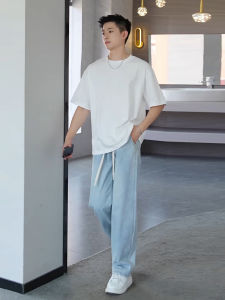 American Style Light Blue Ice Silk Denim Mens Suit
