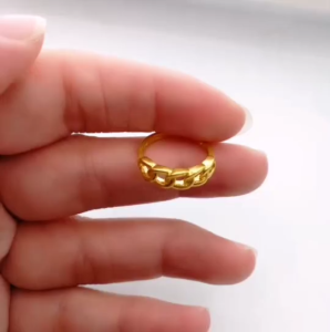 Cincin Sauh Plain Kilat Pelbagai 1C/2C Emas 916 Yon Hing