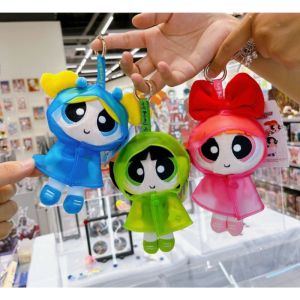 Cartoon Anime 12 CM Bag Plush Pendant Powerpuff Girls Cartoon Cute Dress Up Bunny Rabbit Plush Toy Pendant Bow Tie Doll Childrens Surprise Toy Fan Collection Gift