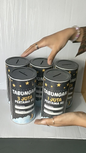 Celengan Target 5 Juta 20k Permanen Buka Tutup Celengan Plastik 20cm Celengan Anak Viral Premium Souvenir COD