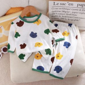 Korean Style Summer Lightweight Three-Quarter Sleeve Cotton Children Pajamas