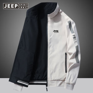 JEEP SPIRIT Áo Khoác Hai Mặt 2023 Áo Khoác Công Sở Thường Ngày Cổ Đứng Trẻ Trung Mùa Xuân Và Mùa Thu Cho Nam Áo Khoác Nam Áo Khoác Jacket Nhẹ Chống Gió Áo Khoác Jacket Gió